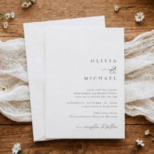 Einfache Elegante Handwriting-Hochzeit Einladung