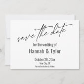 Einfache Elegante Handwriting-Skripttypografie Save The Date (Vorderseite)