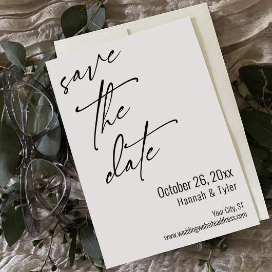 Einfache Elegante Handwriting-Skripttypografie Save The Date