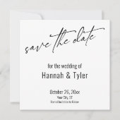Einfache Elegante Handwriting-Skripttypografie Save The Date (Vorderseite)