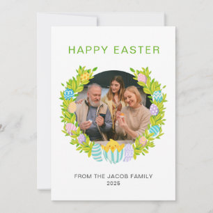 Einfache Elegante Happy Osterfamilie Ein Foto Feiertagskarte