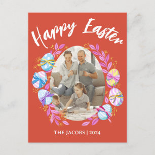 Einfache Elegante Happy Osterfamilie Ein Foto Feiertagspostkarte