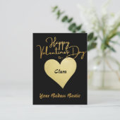 Einfache Elegante Happy Valentines Day, Sweet Frie Postkarte (Stehend Vorderseite)