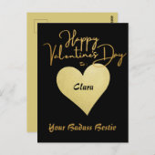 Einfache Elegante Happy Valentines Day, Sweet Frie Postkarte (Vorne/Hinten)