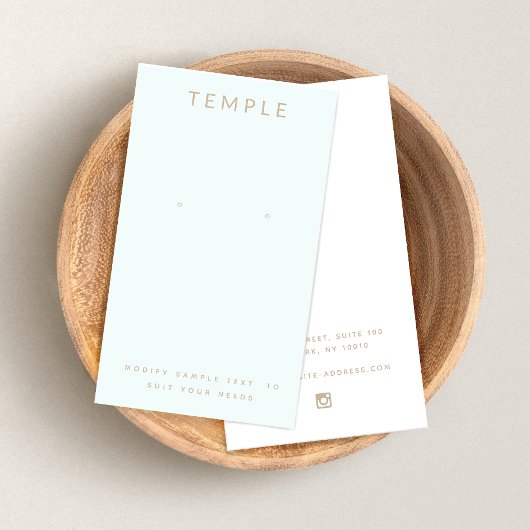 Einfache, elegante, hellblaue Ohrring-Display-Kart