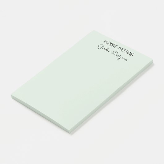Einfache Elegante Helle Sage Green Garden Designer Post-it Klebezettel (angewinkelt)