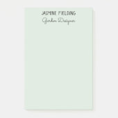 Einfache Elegante Helle Sage Green Garden Designer Post-it Klebezettel (Vorderseite)