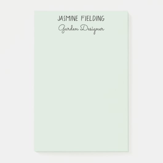 Einfache Elegante Helle Sage Green Garden Designer Post-it Klebezettel (Vorderseite)