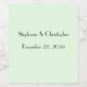 Einfache elegante, hellgrüne und schwarze Gastgesc Weinetikett (Einzelnes Label)