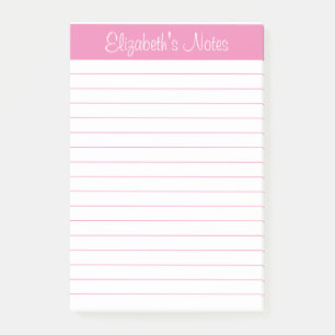 Einfache elegante hellrosa Bezeichnung Personalisi Post-it Klebezettel