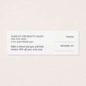 Einfache elegante, hellrosa weiße Referenzkarte (Rückseite)