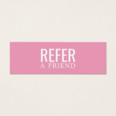 Einfache elegante, hellrosa weiße Referenzkarte (Vorderseite)