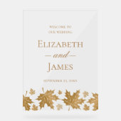Einfache, elegante Herbstlaube Hochzeit Acrylschild (Vorderseite)