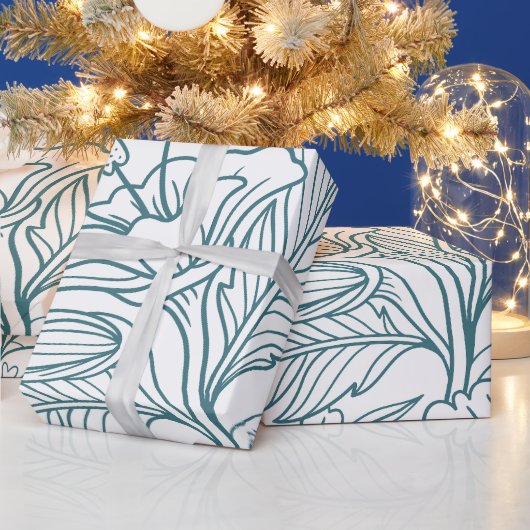 Einfache Elegante Hibiskus Blätter | Geschenkpapier (Feiertage)