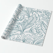 Einfache Elegante Hibiskus Blätter | Geschenkpapier (Ungerollt)