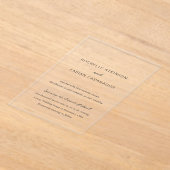 Einfache Elegante Hochzeit Acryleinladungen (Ablage )