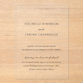 Einfache Elegante Hochzeit Acryleinladungen (Vorderseite)