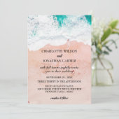 Einfache, elegante Hochzeit am Strand der tropisch Einladung (Stehend Vorderseite)