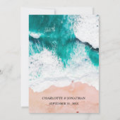 Einfache, elegante Hochzeit am Strand der tropisch Einladung (Rückseite)