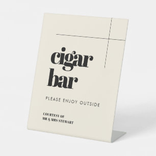 Einfache, elegante Hochzeit Cigar Bar Sockelschild