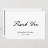 Einfache Elegante Hochzeit Danke, Nachricht zurück Dankeskarte (Vorne/Hinten)