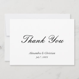 Einfache Elegante Hochzeit Danke, Nachricht zurück Dankeskarte