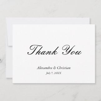 Einfache Elegante Hochzeit Danke, Nachricht zurück Dankeskarte