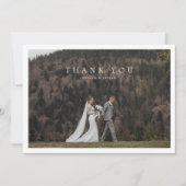 Einfache Elegante Hochzeit Dankeskarte (Vorderseite)