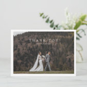 Einfache Elegante Hochzeit Dankeskarte (Stehend Vorderseite)