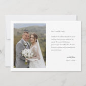 Einfache Elegante Hochzeit Dankeskarte (Rückseite)