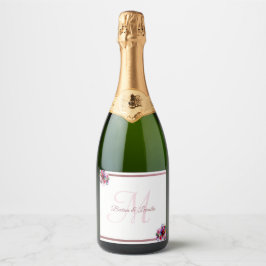 Einfache, elegante Hochzeit der Korallenflora | C Schaumweinetikett