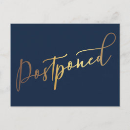 Einfache elegante Hochzeit der Marine & Gold Postkarte