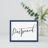 Einfache elegante Hochzeit der Marine & White Postkarte (Stehend Vorderseite)