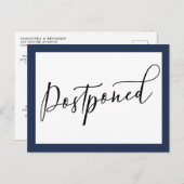 Einfache elegante Hochzeit der Marine & White Postkarte (Vorne/Hinten)