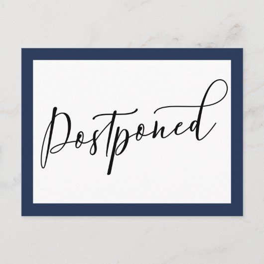 Einfache elegante Hochzeit der Marine & White Postkarte (Vorderseite)