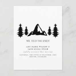 Einfache Elegante Hochzeit der Pine Postkarte