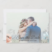 Einfache, elegante Hochzeit des modernen Fotos Save The Date (Vorderseite)