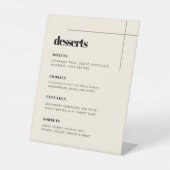 Einfache, elegante Hochzeit Dessert Bar Sockelschild (Vorderseite)