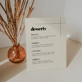 Einfache, elegante Hochzeit Dessert Bar Sockelschild