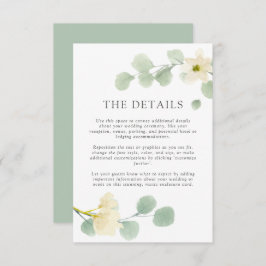 Einfache elegante Hochzeit | Details Karte