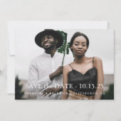 Einfache, elegante Hochzeit eines Fotos Save The Date (Vorderseite)