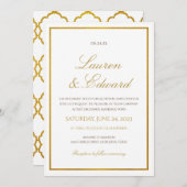 Einfache Elegante Hochzeit Einladung - Imitate Gol (Vorne/Hinten)