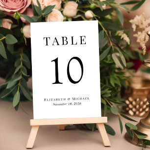 Einfache Elegante Hochzeit Empfang Tischnummer