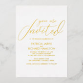 Einfache, elegante Hochzeit Folieneinladung (Vorderseite)