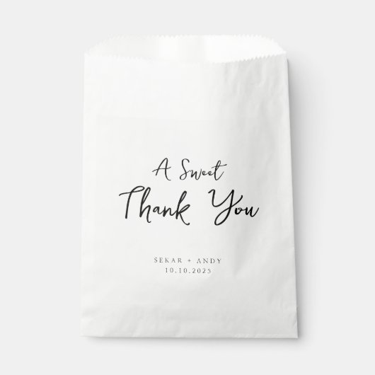 Einfache, elegante Hochzeit Geschenktütchen (Vorderseite)