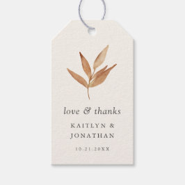 Einfache elegante Hochzeit im Herbst-Geschenktaste Geschenkanhänger