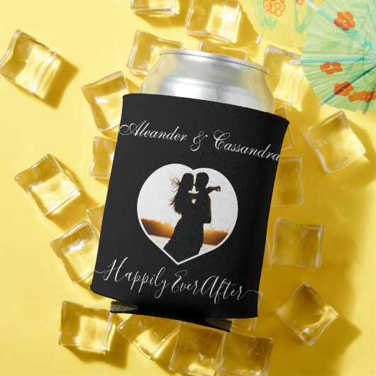 Einfache Elegante Hochzeit im Schwarz-weißen Foto Dosenkühler (In Situ Sommer)