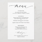 Einfache Elegante Hochzeit Menükarte (Vorderseite)