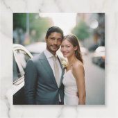 Einfache, elegante Hochzeit mit 1 Foto Geschenkanhänger (Rückseite)