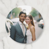 Einfache, elegante Hochzeit mit 1 Foto Geschenkanhänger (Rückseite)